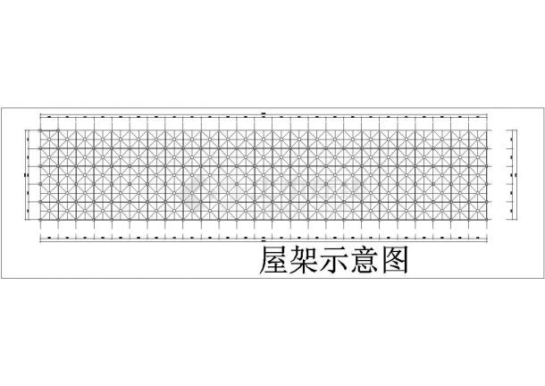 武汉市某工业区4500平米单层钢框架结构加工厂房平立面设计CAD图纸-图二