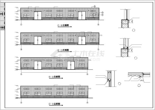 某单层厂房门式钢架结构设计施工CAD图纸-图二