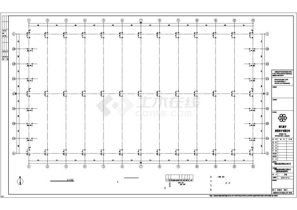 某单层纯钢结构厂房设计施工CAD图纸-图一