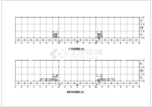 珠海市某五金厂2层框架结构工业厂房建筑设计CAD图纸-图二