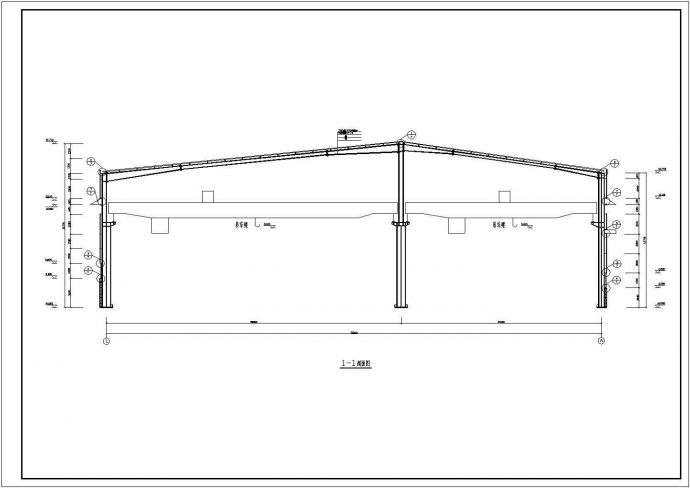 某单层钢结构厂房建筑设计施工CAD图纸_图1