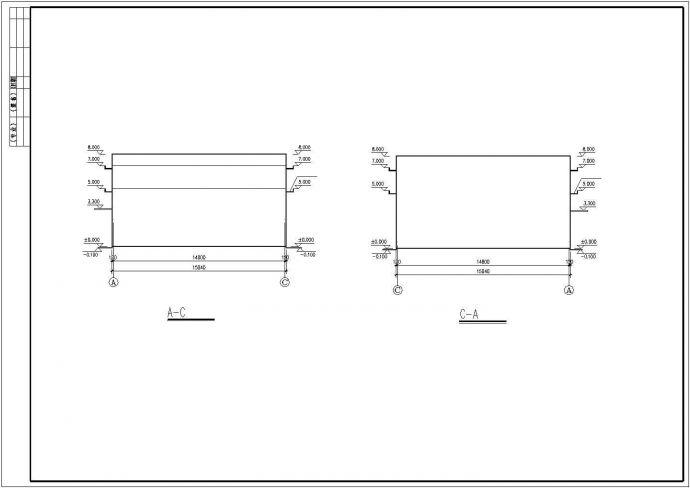 厦门市某工厂1500平米单层框架结构生产厂房建筑设计CAD图纸_图1