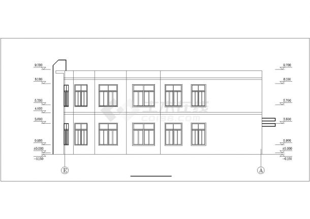 长沙市某自行车制造厂1900平米2层组装车间建筑设计CAD图纸-图一