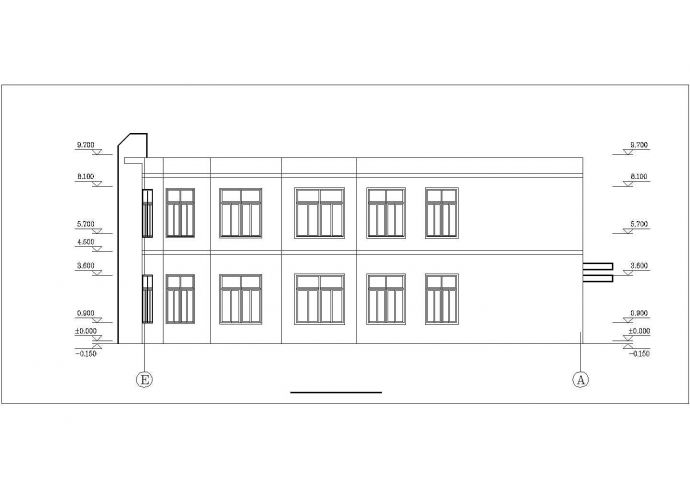 长沙市某自行车制造厂1900平米2层组装车间建筑设计CAD图纸_图1