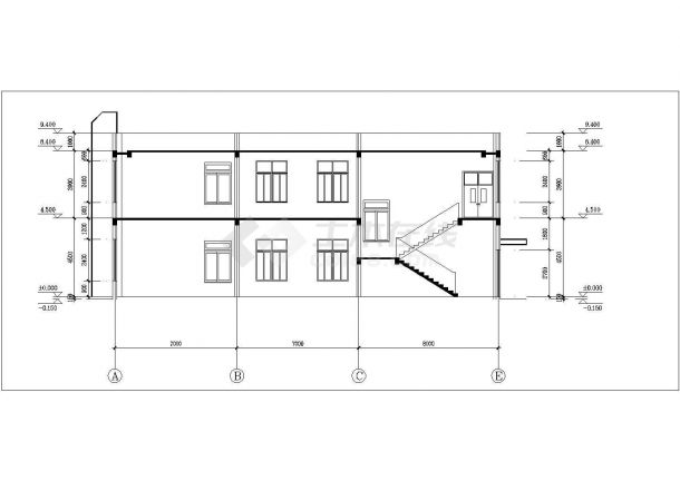 长沙市某自行车制造厂1900平米2层组装车间建筑设计CAD图纸-图二