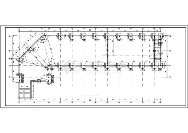 南京市某大型工业区混凝土柱+门式钢架结构厂房结构设计CAD图纸-图一