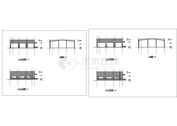 泰州市某大型模具厂单层钢结构厂房全套建筑结构设计CAD图纸-图二