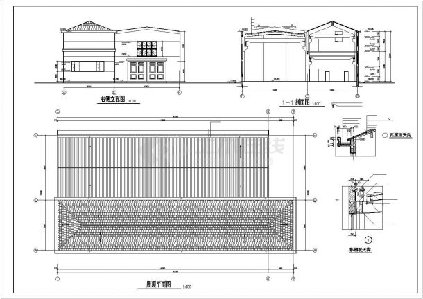 广州市某公司2000平米2层框架结构生产厂房建筑+结构设计CAD图纸-图二