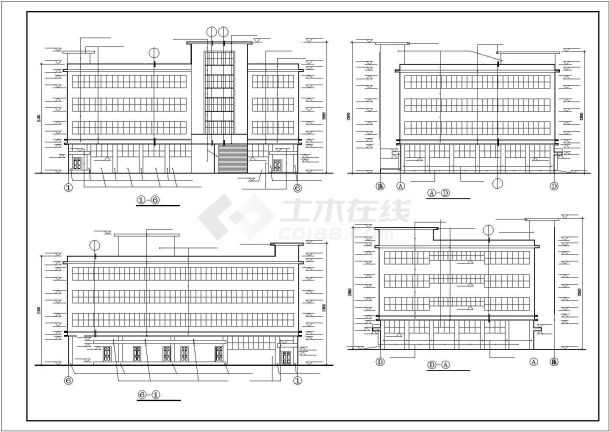 石家庄市某木材厂4层框架结构切割车间全套建筑设计CAD图纸-图一
