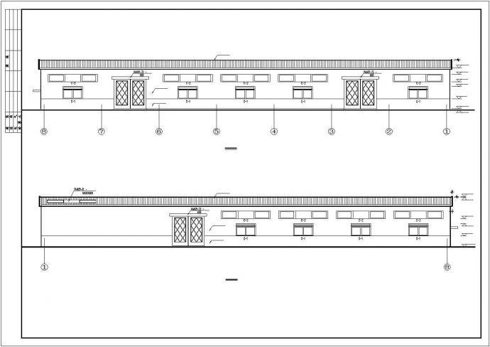 东莞某工厂1700平米单层双跨门式钢结构生产车间建筑设计CAD图纸_图1