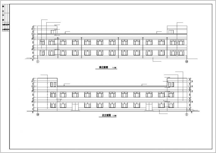 合肥市某工厂730平米2+1层框架结构生产车间建筑设计CAD图纸_图1