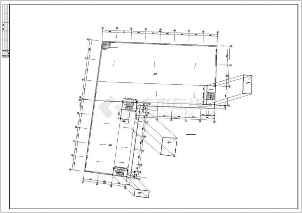 锦州市某工厂2600平米3层框架结构V型厂房建筑设计CAD图纸-图一