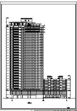 二十六层住宅楼建筑设计cad图(带地下室设计，共十三张)-图一