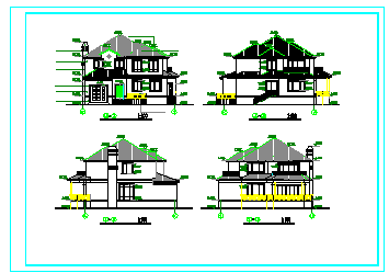 二层农村自建房建筑设计cad施工图含效果图-图一