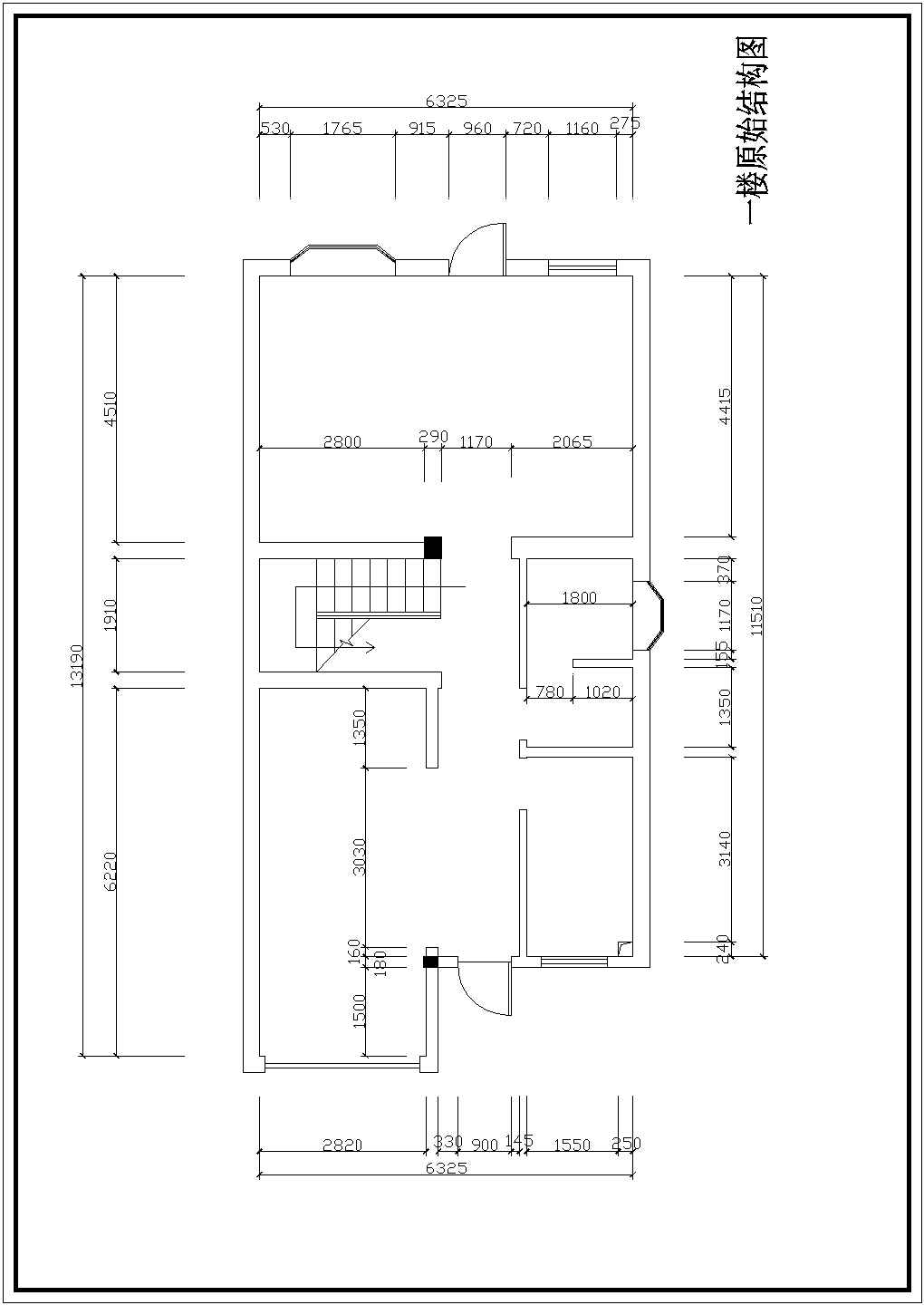枝江市某三层小型别墅室内装修设计cad平面图