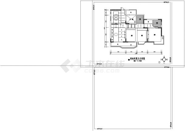 江苏省盐城市某小区设计装修三室家居室内装修cad施工方案图-图二