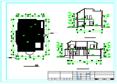 两层自建房建筑cad图纸含效果图