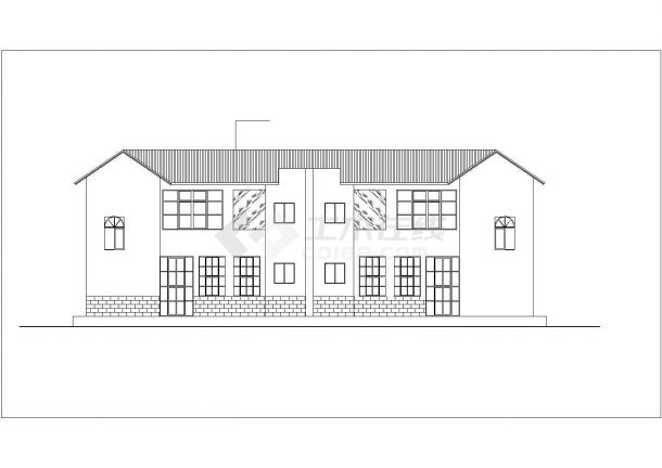 490平米2层框架结构双拼中式别墅平立面设计CAD图纸-图一