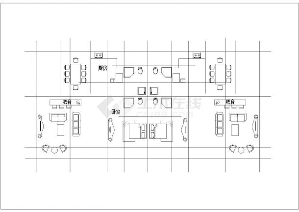 490平米2层框架结构双拼中式别墅平立面设计CAD图纸-图二