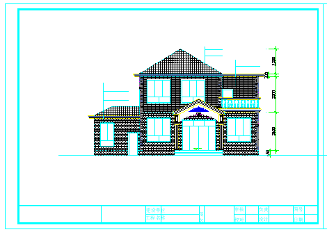 二层小别墅建施设计cad图纸含效果图-图二