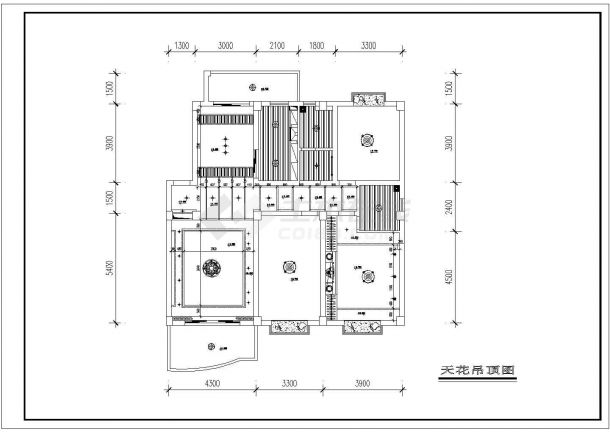 亳州市某小区三室两厅室内家装cad设计平面施工图-图二