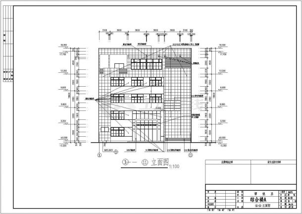 五层综合楼建筑施工图CAD全套-图一