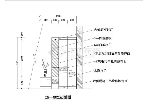 【常熟】某纺织厂3衣帽店全套装修施工设计cad图纸-图一