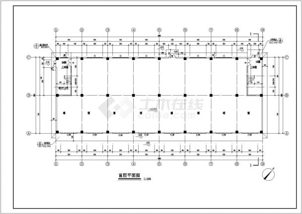 某五层框架结构工业厂房设计cad 全套建筑施工图（ 含设计说明）-图一