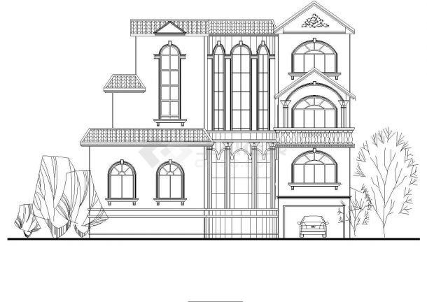 经典的3层砖混结构单体乡村别墅建筑设计CAD图纸（12套方案）-图二