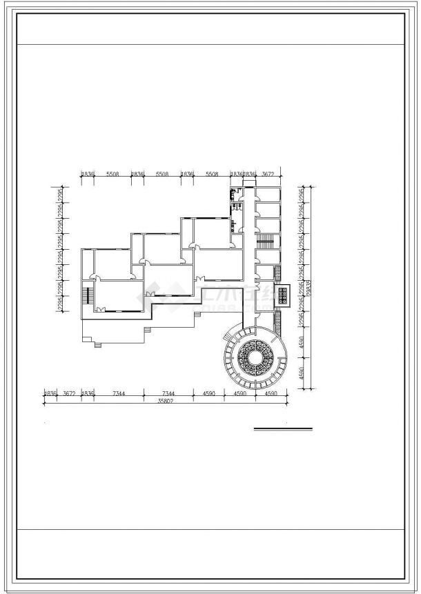 6班长30.3米宽29.9米2层幼儿园建筑方案设计图-图二