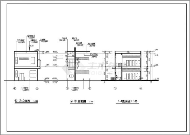 某二层公厕设计CAD建筑构造详细方案图-图二