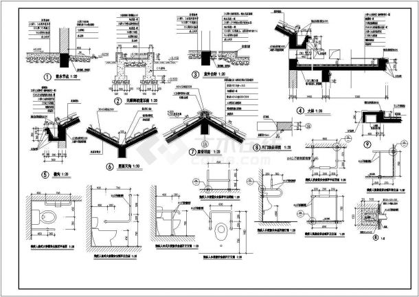 某公厕建筑CAD设计全套完整施工图-图二