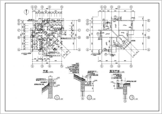 某公厕施工CAD设计节点完整详图_图1
