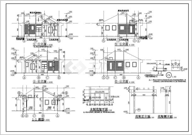 某公厕施工CAD设计节点完整详图-图二