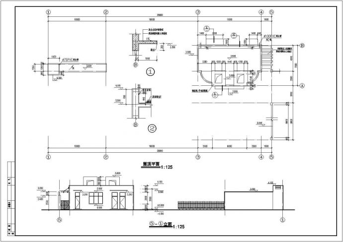 某厂区入口大门CAD建筑构造全套施工图_图1