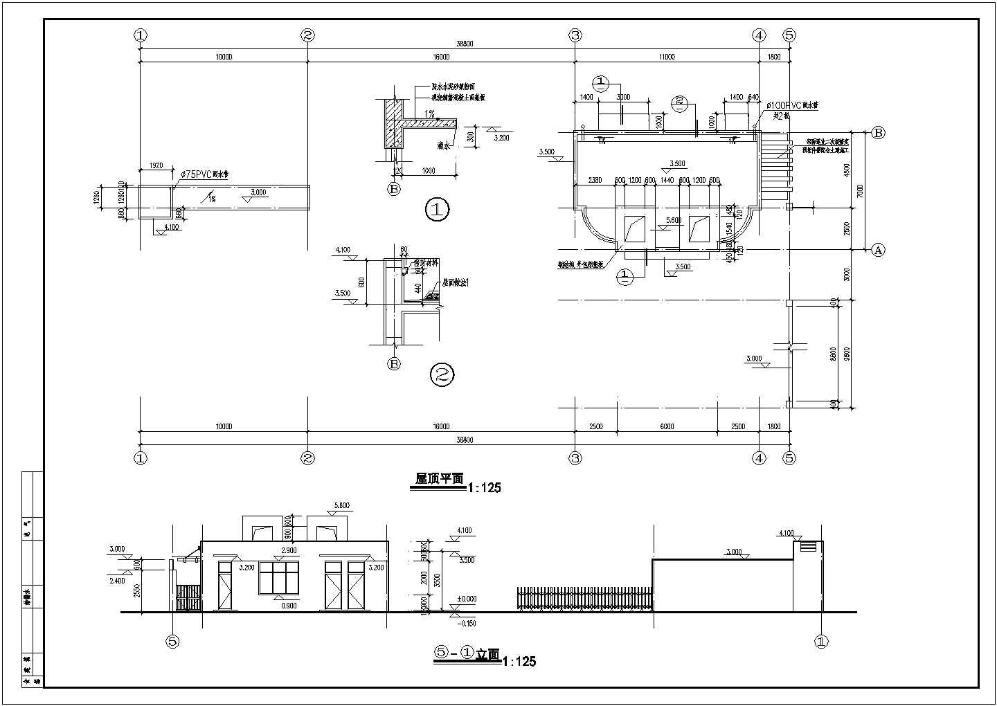 某厂区入口大门CAD建筑构造全套施工图