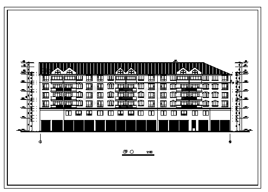 4000平米六层小区商住楼建筑设计cad图，共九张-图二