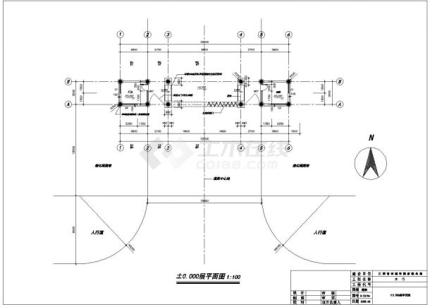 某大门全套CAD建筑构造设计施工图-图一