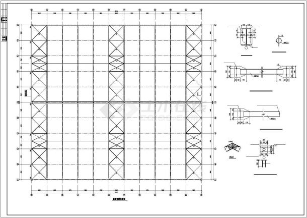 某单层钢结构门式刚架厂房CAD图纸-图一