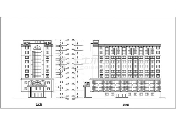 某城市假日酒店建筑全套设计施工CAD图纸-图二