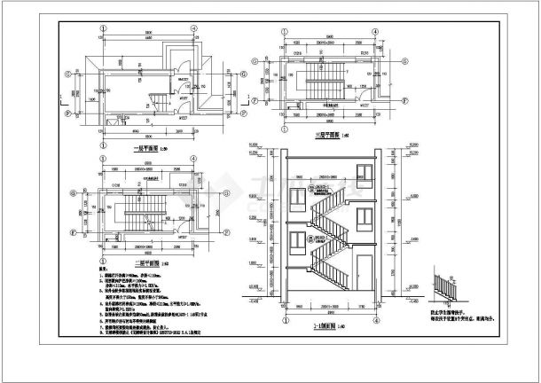 吉林省某三层幼儿园建筑设计施工图-图二