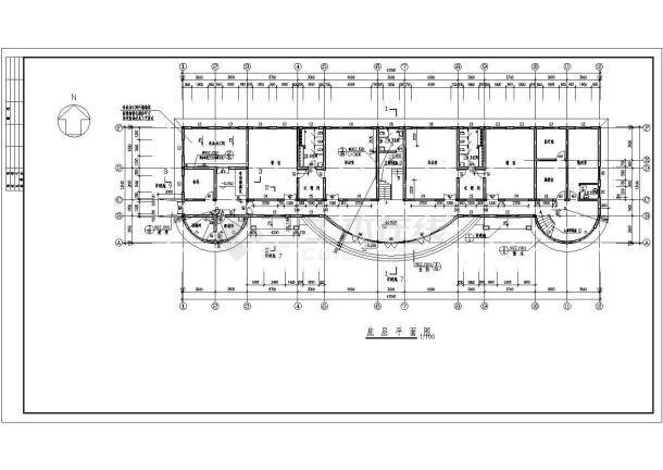 某6班 3层砖混结构幼儿园设计cad全套建筑施工图-图二