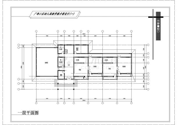 某982㎡二层砖混结构广场小区幼儿园建筑设计图（设计说明 1JPG外观效果图）-图二