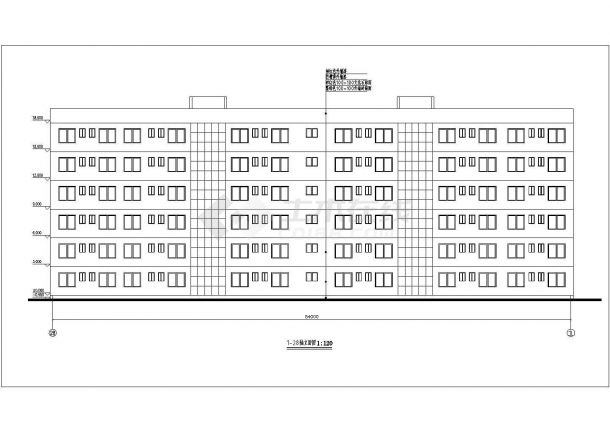 长春某高校研究生院4860平米6层框架学生宿舍楼建筑结构设计CAD图纸-图一