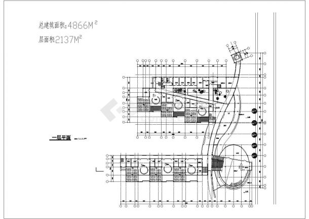某15班3层4866平米幼儿园建筑方案设计cad图纸-图二