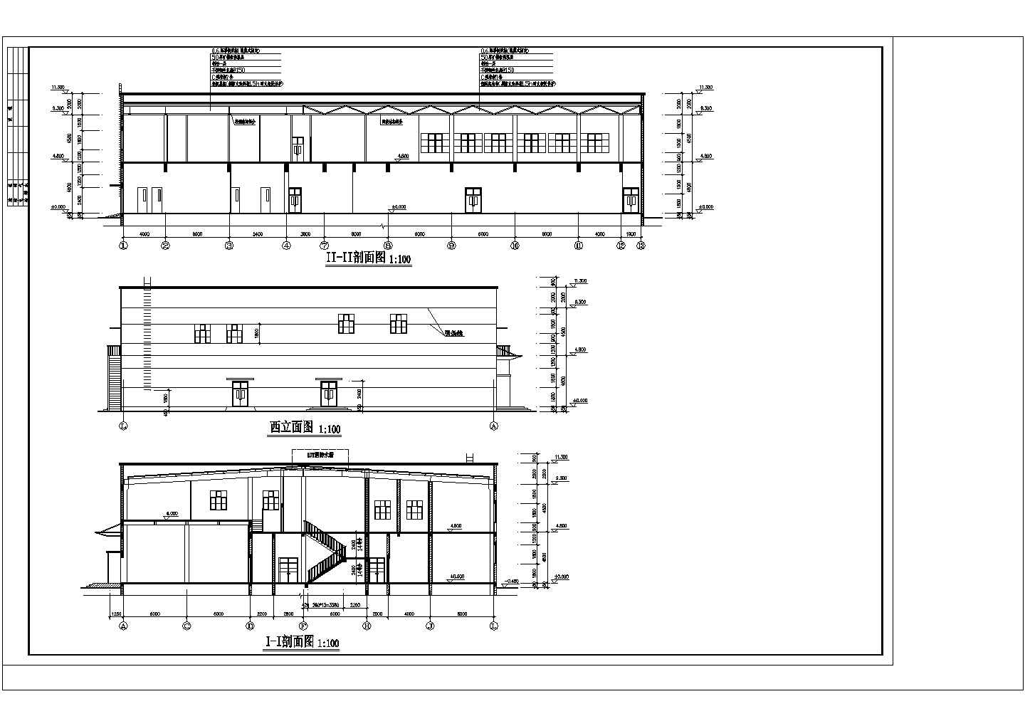 休闲中心水中央浴场建筑设计cad施工图纸