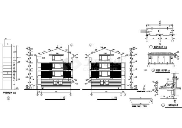 市区农民拆迁安置小区排屋建筑图-图二