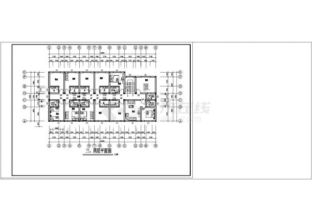 某四层单身宿舍楼建筑结构全套设计cad施工图-图二