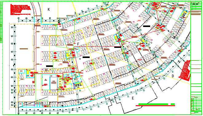 某地下车库CAD工程设备管理系统平面图_图1