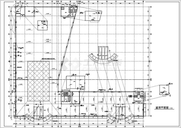 某大型商场超市CAD建筑构造设计完整施工图-图二